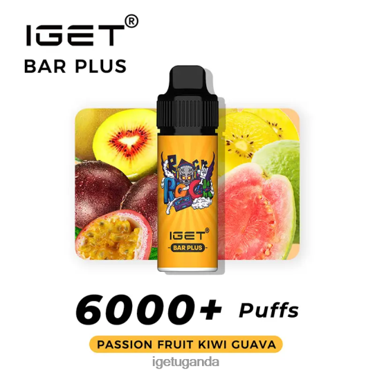 Nicotine Free IGET Bar Plus Vape Kit F02404375 Passion Fruit Kiwi Guava | Iget Sale
