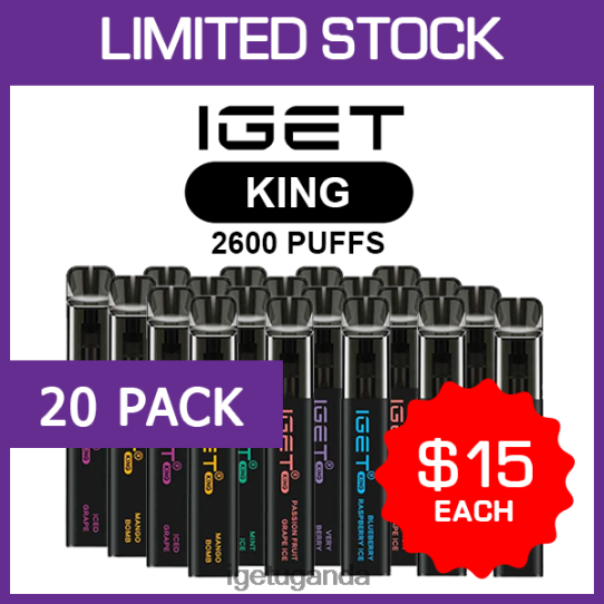 IGET KING - 2600 PUFFS - 20 PACK F02404503 | Iget Sale