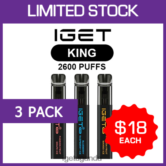 IGET KING - 2600 PUFFS - 3 PACK F02404476 | Iget Bar Sale