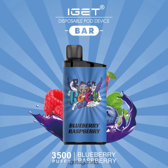 IGET BAR - 3500 PUFFS F02404618 Blueberry Raspberry Ice | Iget Vape