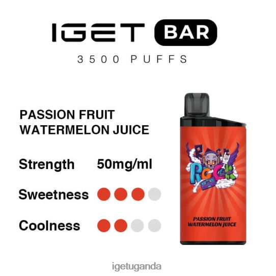 IGET Bar 3500 Puffs F02404289 Passion Fruit Watermelon Juice | Iget Vape