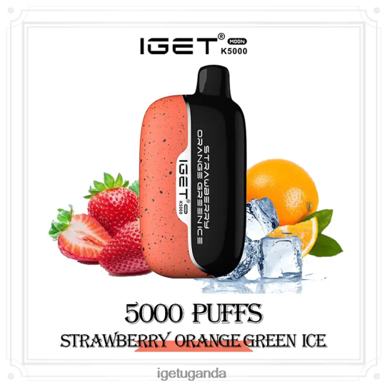 IGET Moon 5000 Puffs F02404222 Strawberry Orange Green Ice | Iget Vapes Online